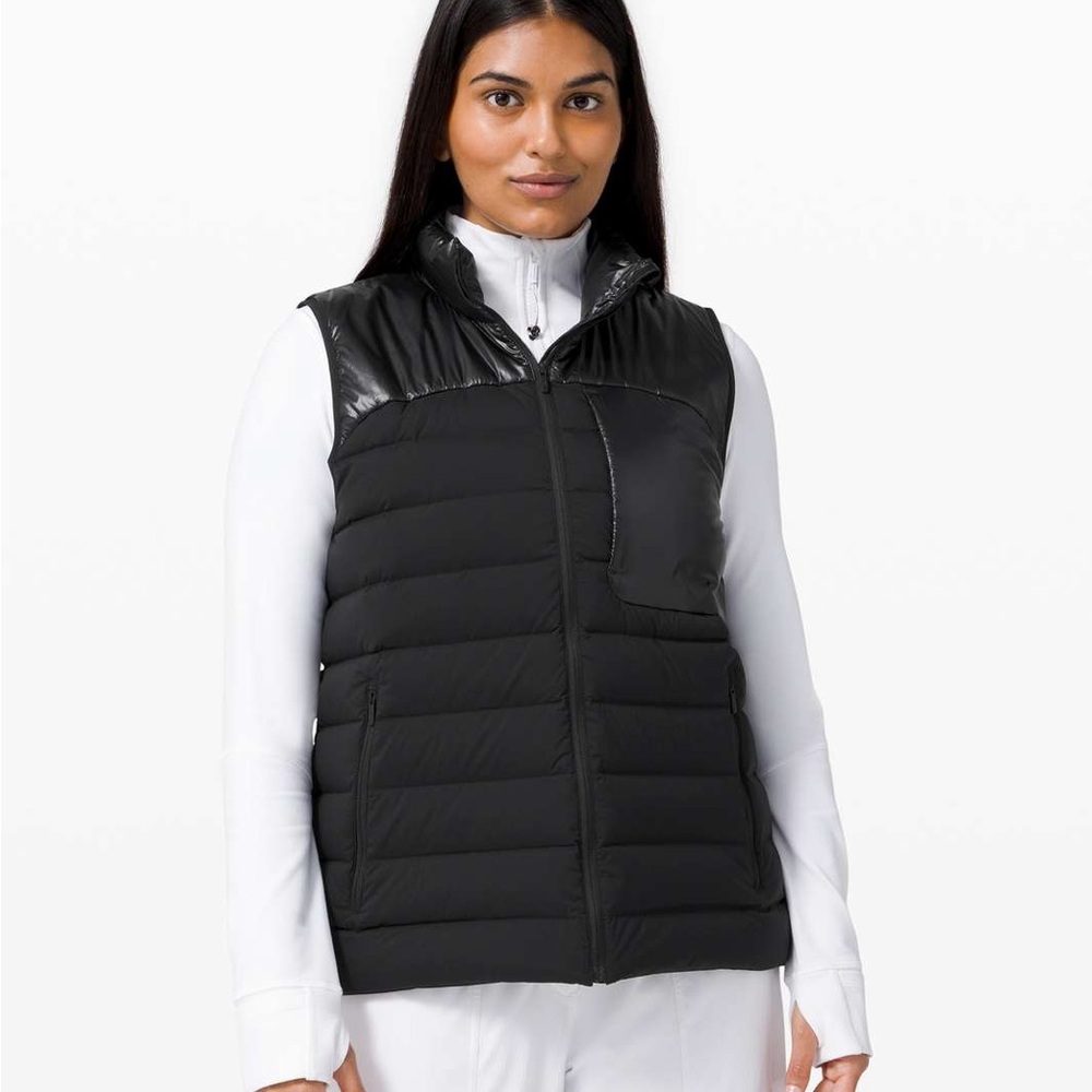 Lululemon Black Quilted Puffer Vest with High Collar